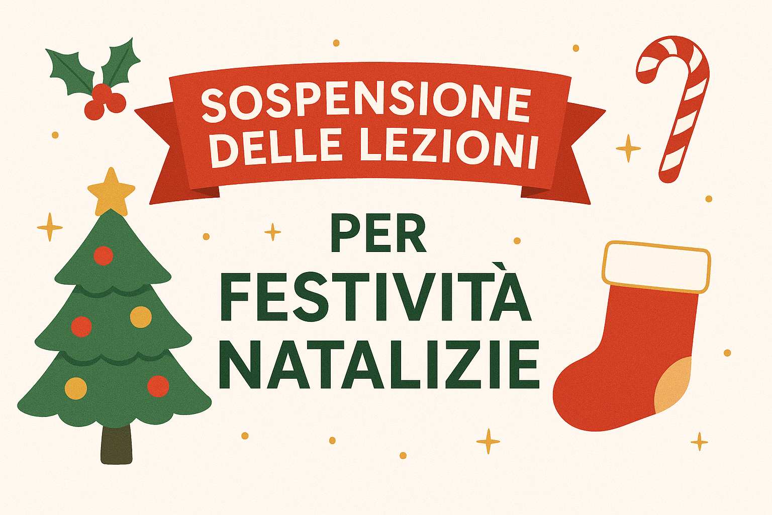 Avviso sospensione attività didattiche per Natale