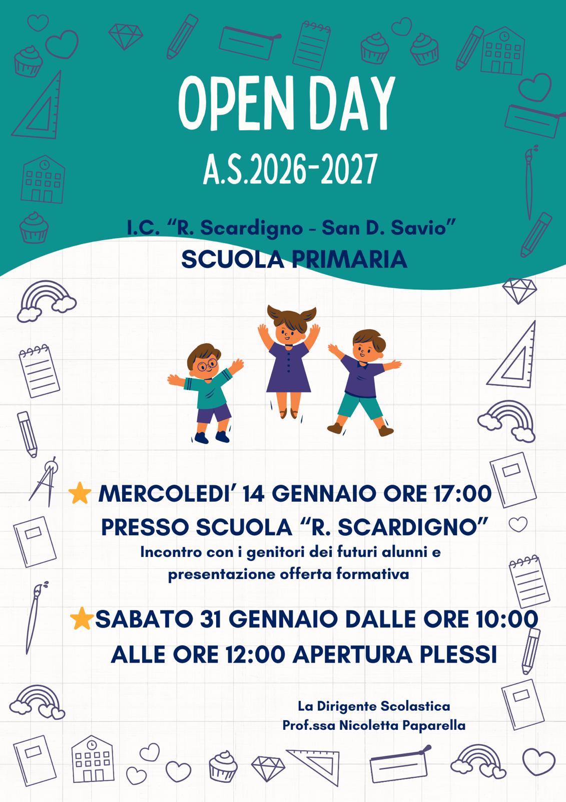 Locandina Open Day Scuola Primaria